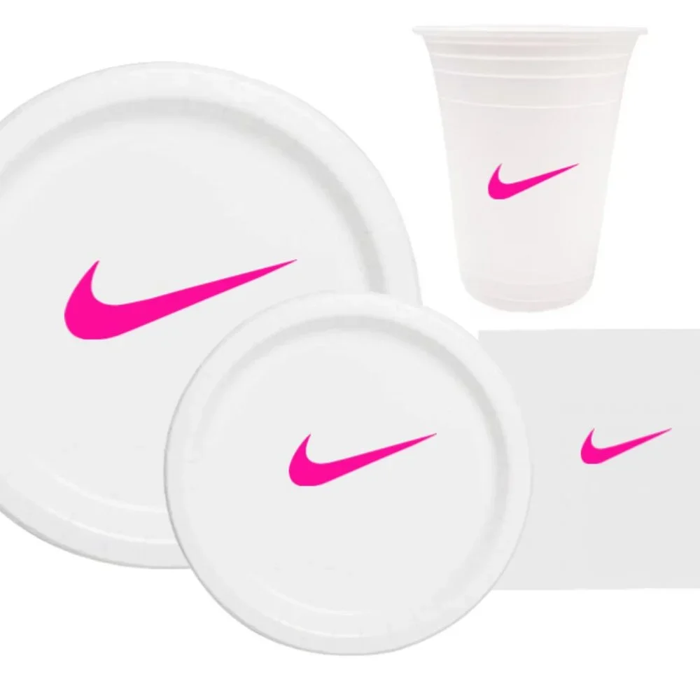 Sw00sh Plates | White Basketball Party Paper Plates | Disposable 60 pcs